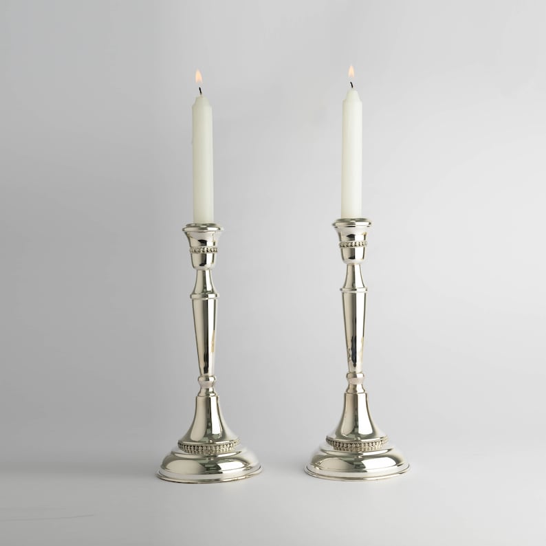 Tall Candlesticks for Shabbat Sterling Silver Classic Etsy