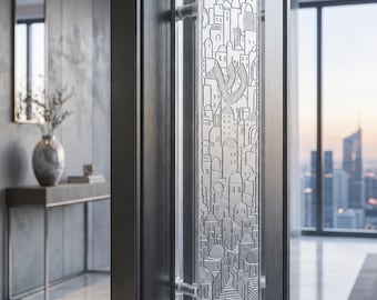 Luxury Acrylic Mezuzah with Jerusalem Skyline Design