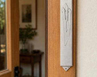 Elegant Silver Mezuzah | 11cm Mezuzah Case | 7cm Parchment | Jewish Wedding Gift | Judaica Decor | Jewish Door Decor | Housewarming Gift