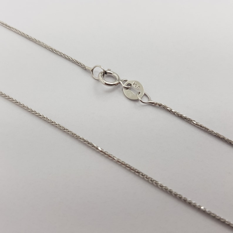Beautiful 18'' Classic 14K White Gold Thin Chain 0.8 Etsy