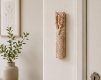 Handcrafted Jerusalem Stone Mezuzah, Elegant Pink  Jewish Door mezuza , Holy Land Stone Mezuzah with Shin, Handmade Israeli Mezuzah Case