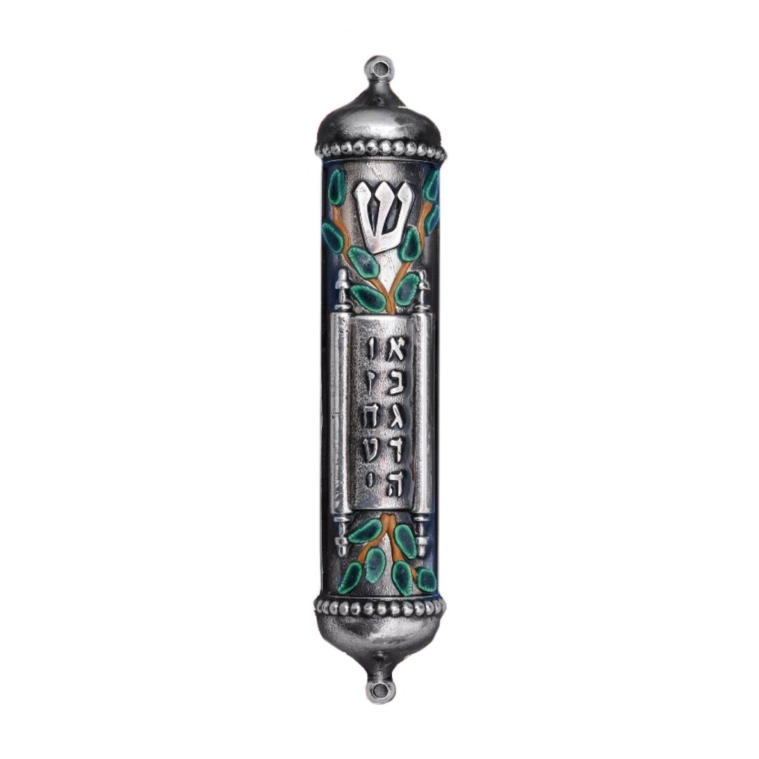 Handmade Mezuzah Case, Jewish House Blessing Mezuzah Gift, Colorful