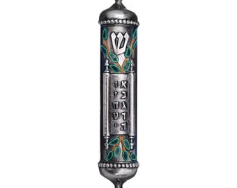 Handmade Mezuzah case, jewish house blessing Mezuzah Gift, Colorful Mezuzah, Jewish Housewarming gift, sefer torah mezuzah