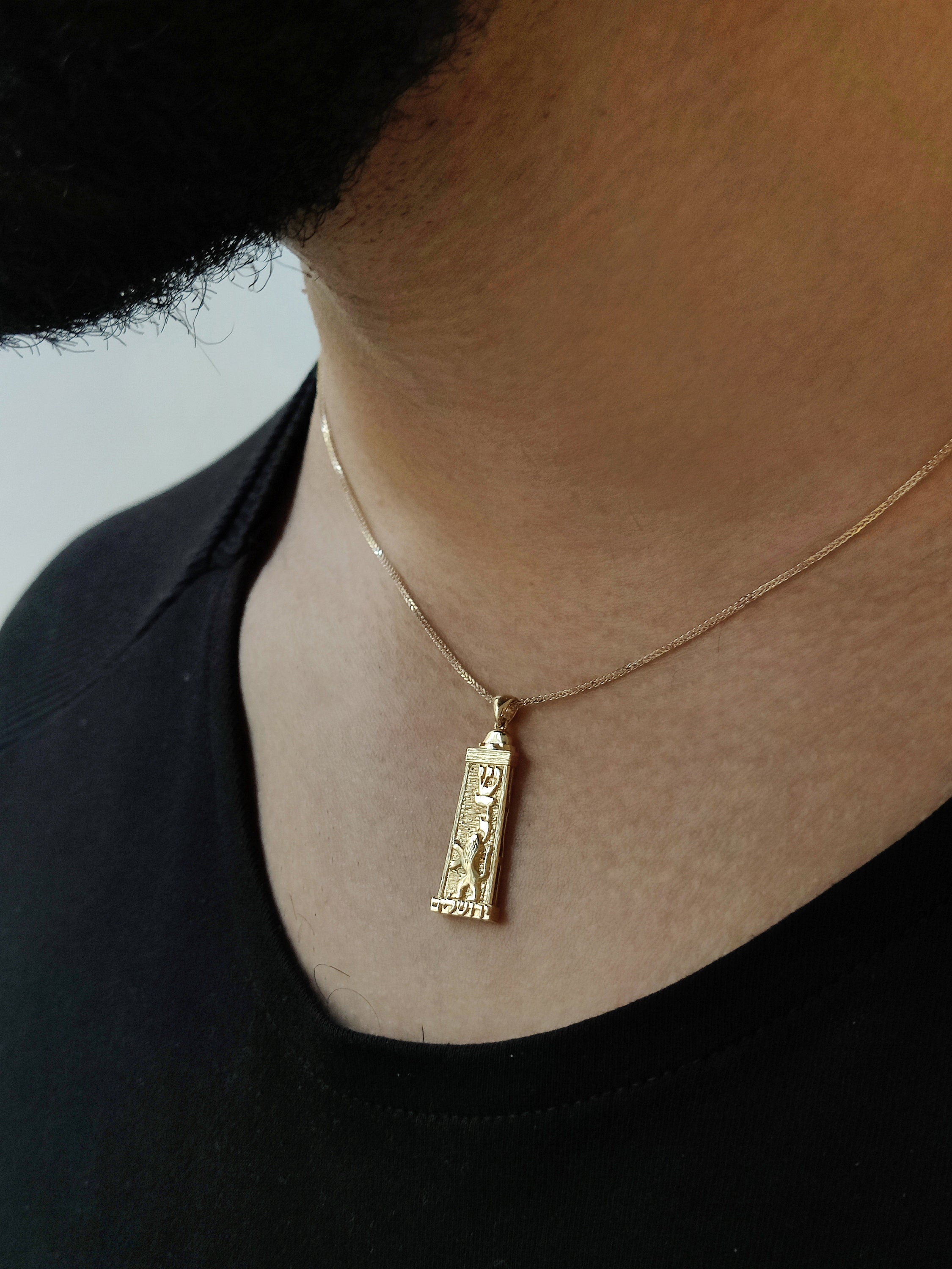 Gold mezuzah deals pendant