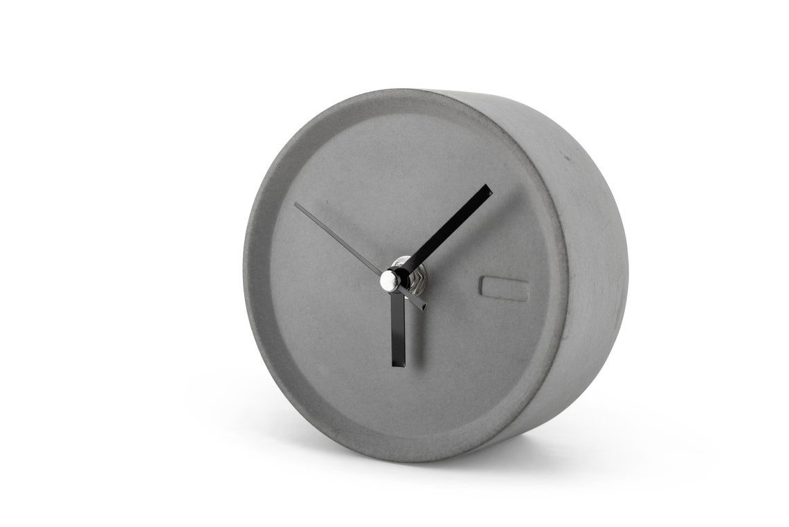 Unique Modern Concrete Desk Clock Etsy