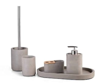 One-of-a-Kind Modern Bathroom Natural Concrete Set