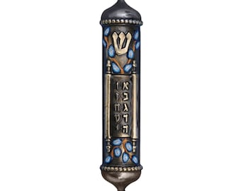 Handmade Mezuzah case, jewish house blessing Mezuzah Gift, Colorful Mezuzah, Jewish Housewarming gift, sefer torah mezuzah