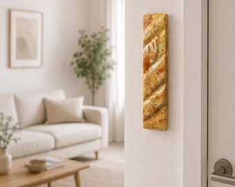 Desert Stone Mezuzah, Handmade Jerusalem Stone Mezuzah Case, Luxury Israeli Judaica, Modern Jewish Home Decor, Jerusalem Stone Mezuzah