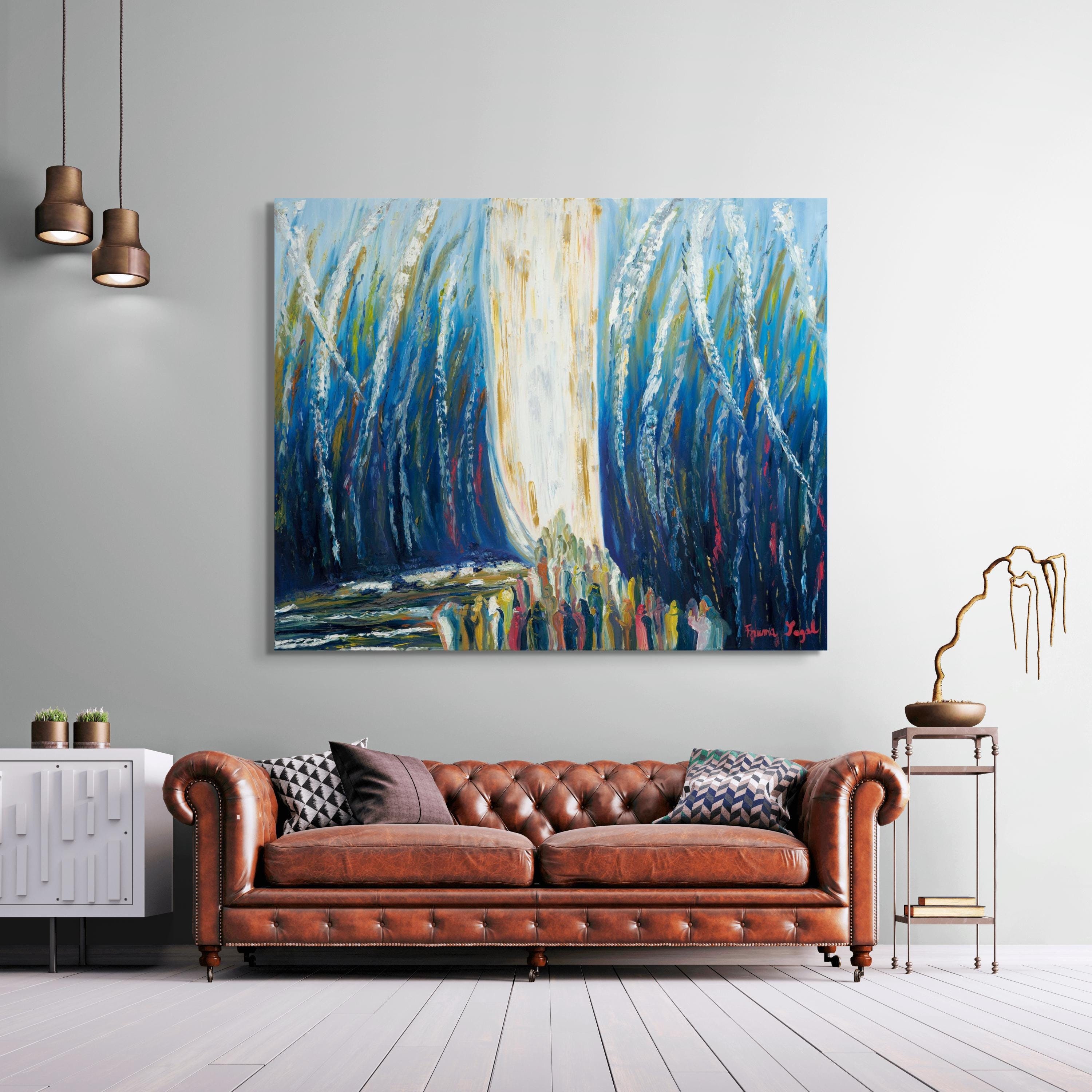 Artery8 Israels David Harp Portrait Painting Square Wooden Framed Wall Art Print Picture 16X16 Inch Israele Ritratto Pittura Legna Parete Immagine