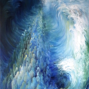 Exodus Art modern Crossing the Red Sea  painting rolled canvas home design gift for jewish home Modern painting oil Israeli Judaica art gift