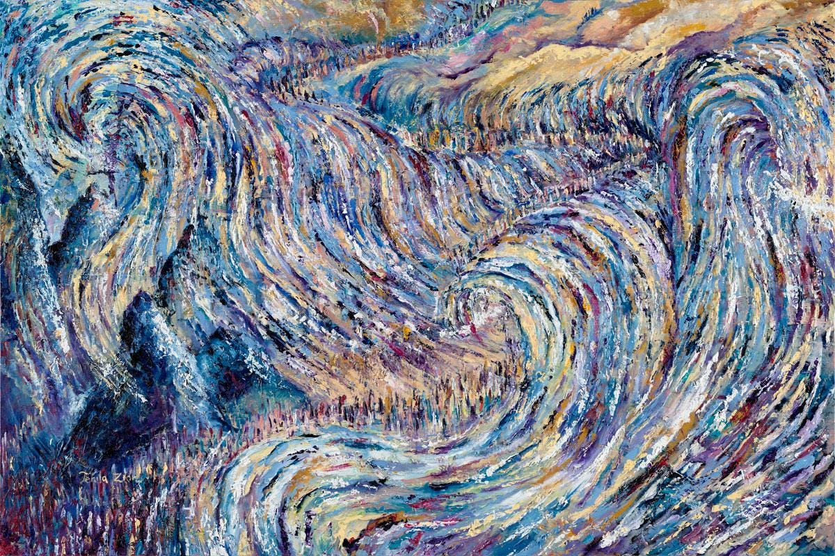 抽象画風の現代的な多色紅海横断絵画 - ヤム・スフ絵画 - Etsy 日本