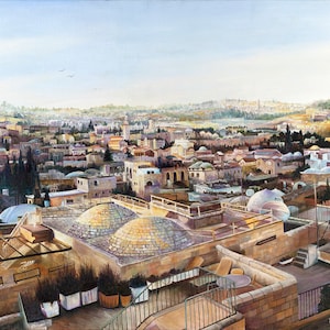 Jerusalem Rolled Oil Painting - The Old City of Jerusalem