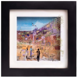 Small Kotel Painting, Western Wall Painting, 3d Paintings On Glass, Modern Jewish Artwork, Wall Of Prayer, Judaica Art, 3d Painting
