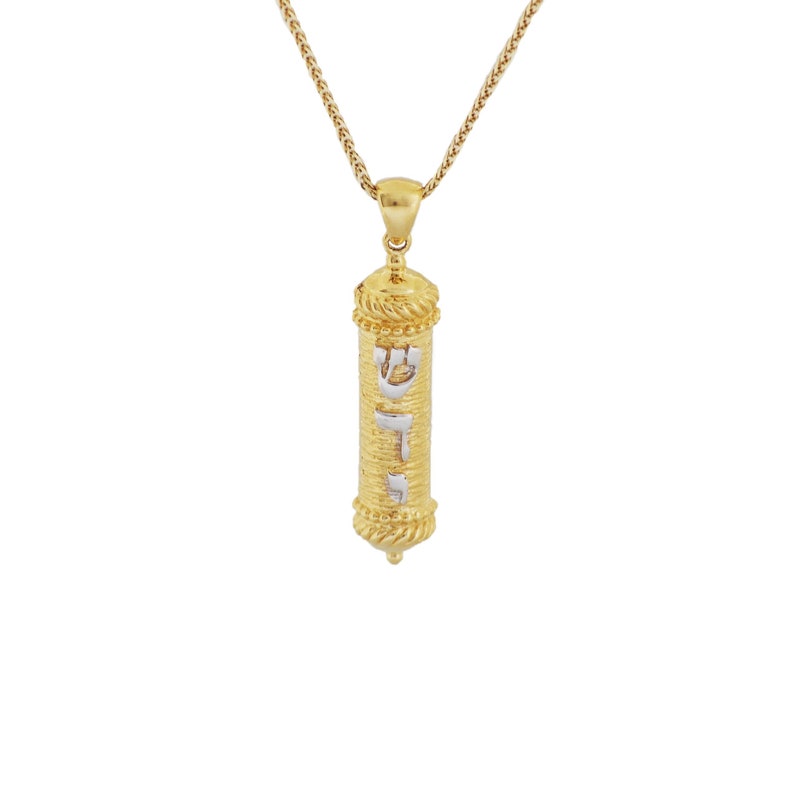 Mezuzah Pendant Torah Scroll Pendant Gold Mezuzah Pendant Etsy