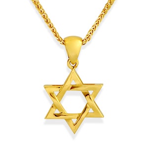 Tiny 14k Yellow Gold Star of David, Small Star of David pendant, gold woven Star of David, 3d Star of David, Magen David Jewish star