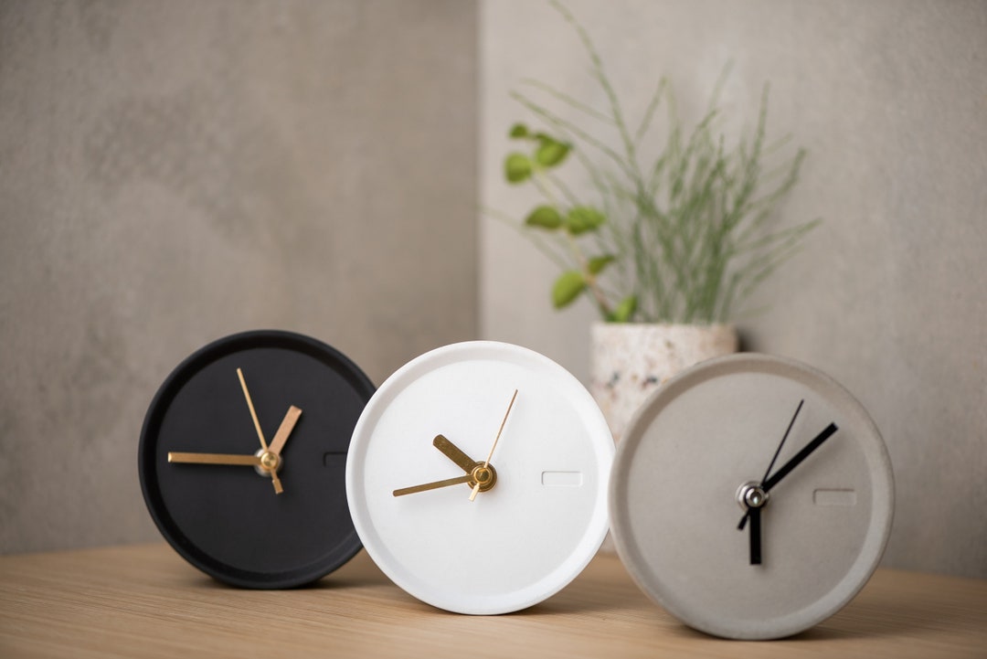 Postmodern Black Table Clock by Shiseido Japan, Memphis