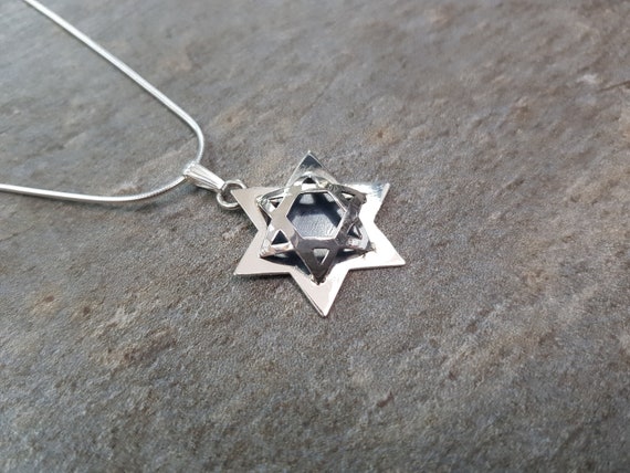 3d star of david necklace
