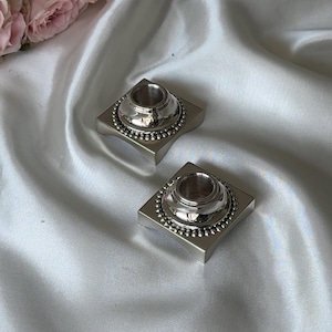 Srebrne mini świeczniki, Klasyczne Judaica, Tradycyjny Design, Szabat, Żydowski Prezent Ślubny, Prezent na Bat Micwę, Srebrne świeczniki