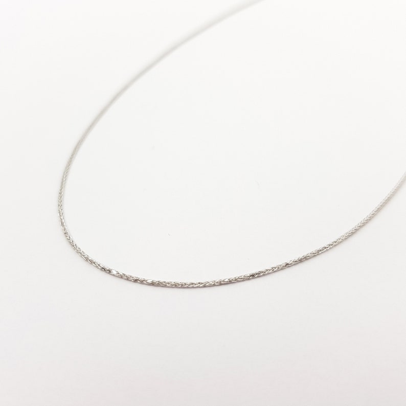 Beautiful 18'' Classic 14K White Gold Thin Chain 0.8 Etsy