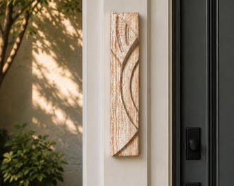 Modern Jerusalem Stone Mezuzah, Sculptural Mezuzah Case, Designer Judaica Gift, Handmade Mezuzah, Made in Israel, Jerusalem Stone Judaica
