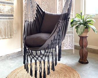 Hammock Chair, Hanging Chair for Bedroom, Macrame Swing Chair, Porch Swing, Indoor Hammock Chair, Boho Hammock Chair, Indoor Swinging Chair