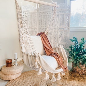 Hammock Chair, Hanging Chair, Kids Bedroom Swing, Macrame Swing Chair, Hanging chair in bedroom, Indoor swing, Indoor Macrame Hammock chair