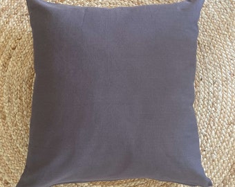Gray pillow cover sham, Large solid gray cotton pillow, Charcoal gray pillow cushion, Gray bedding, Gray accent decorative pillow