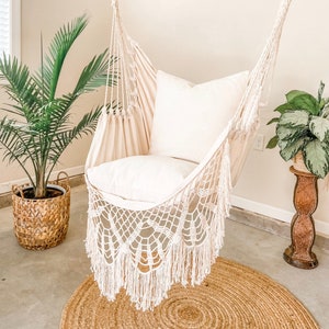 Hanging chair,  Accent chair, Hammock chair swing, Macrame Chair, Hanging Chair in Bedroom, Macrame Swing Chair, Indoor Swinging Hammock