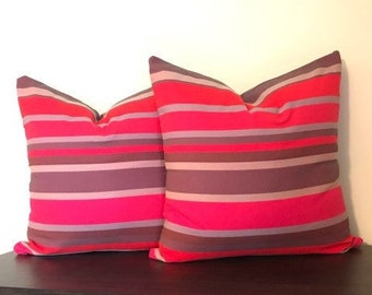 Eclectic style pillow, Bohemian pillow, Boho style pillow, Colorful pillow cover, Red Striped pillow, Striped throw pillow, Eclectic decor