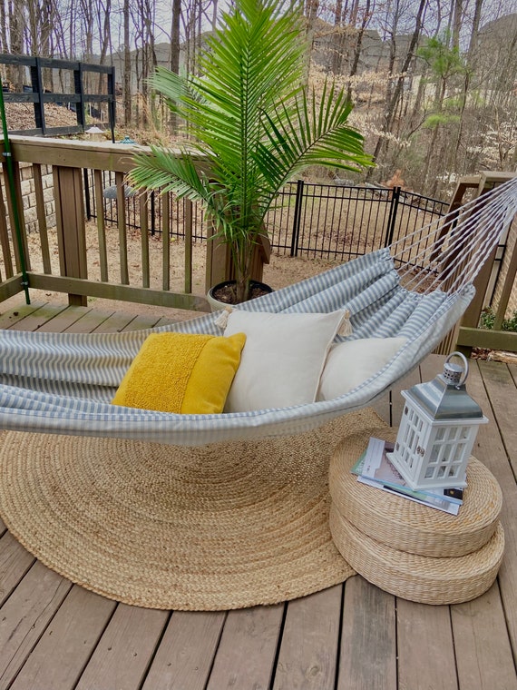 Outdoor Hammock Fabric Hammock Beach Hammock Garden Hammock Large Backyard Hammock Patio Porch Hammock Boho Coastal Decor Etsy