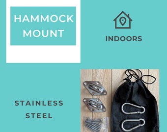 Hammock Mount, Indoor Hammock Hanging Kit, WOOD Hardware Stainless Steel, Hammock hanging tools, Hammock wall mount, Hammock hardware
