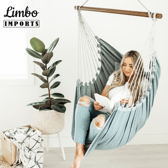 Hammock Chair Hanging Chair Porch Swing Denim Hammock Chair Adult Indoor Hammock Swing Chair Bedroom Hammock Swing Chair Etsy