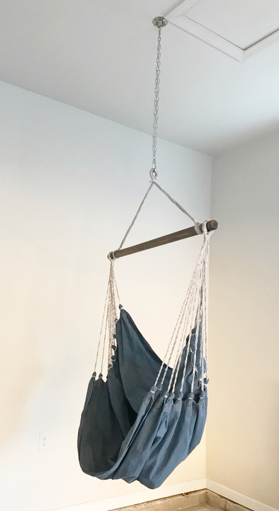 Hammock Chair Indoor Hanging Kit Wood Hardware Stainless Steel Ceiling Mount