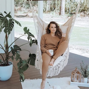 boho hammock chair outdoors