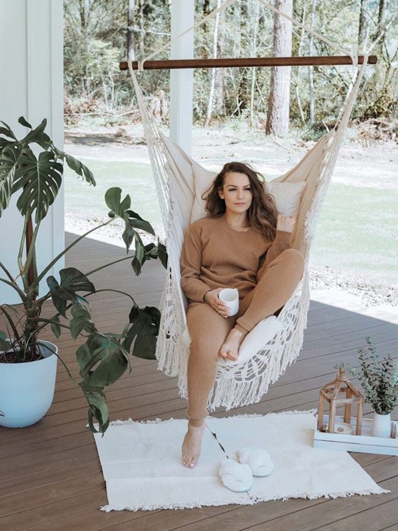 boho hammock chair outdoors