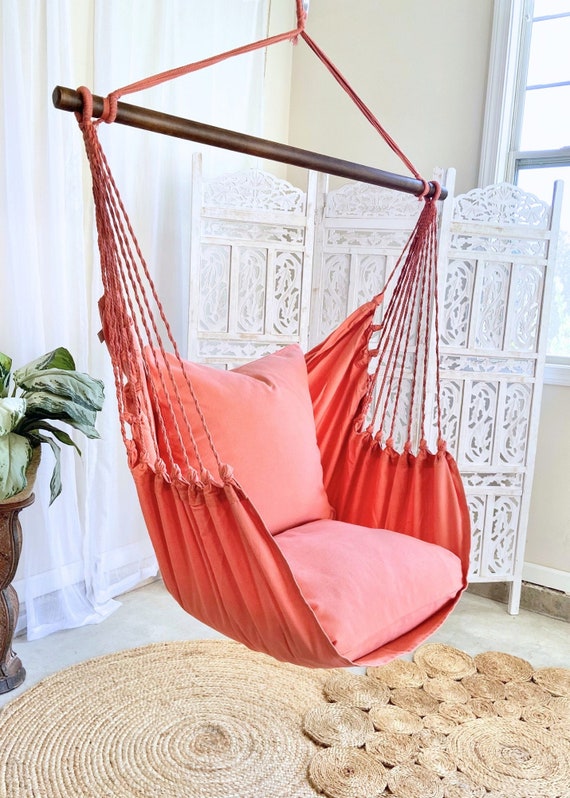 Chaise hamac, chaise rose, chaise Boho de chambre à coucher, chaise  pivotante, balançoire de chaise suspendue, hamac intérieur, chaise  balançoire Boho chaise balançoire en macramé -  Canada