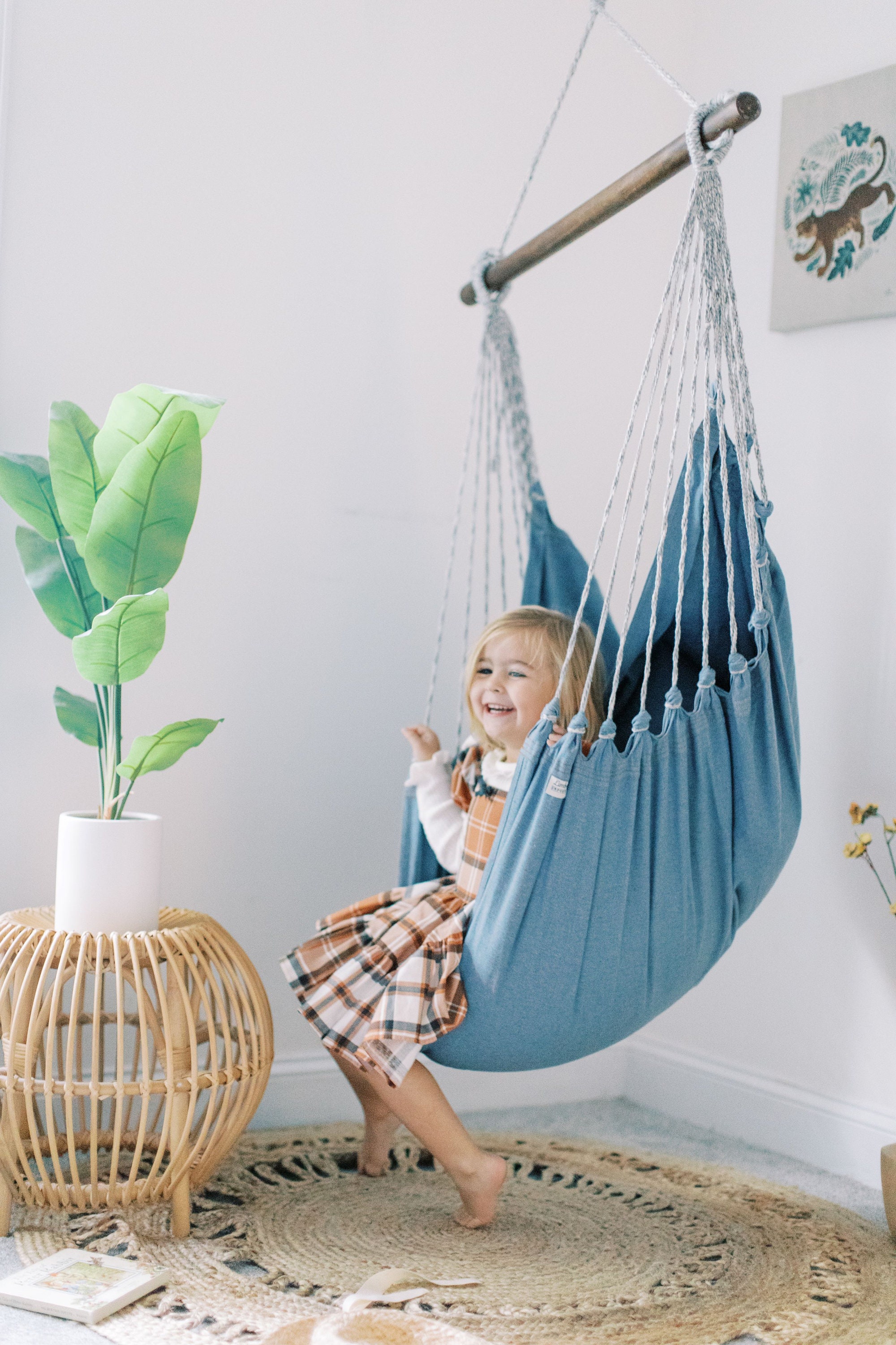 Hammock Swing Chair Blue Hammock Chair for Kids Bedroom Swing Hammock Swinging Hanging Chair Small Hammock Swing Chair for Toddler Etsy
