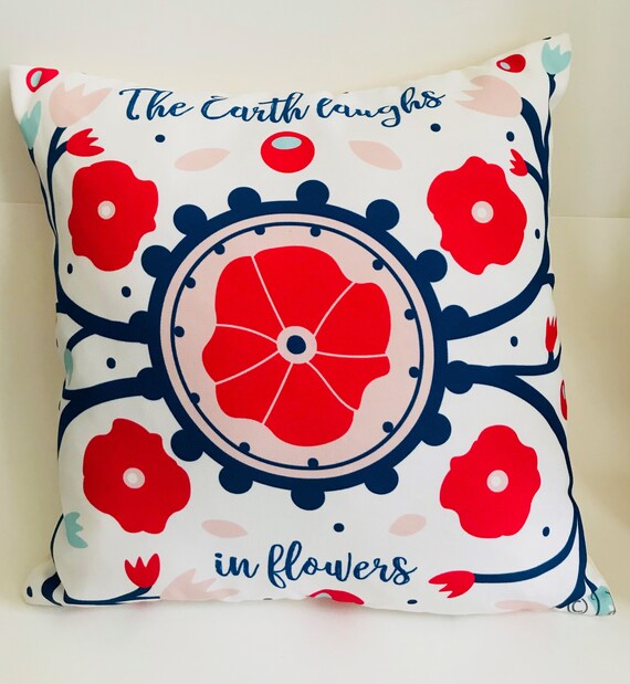 Decorative Pillow Cover Girl Bedroom Pink Flower Pillow Etsy