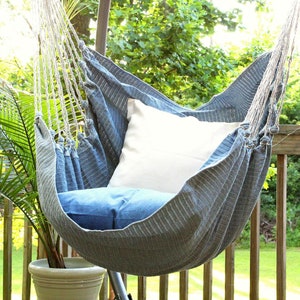 Hammock chair, hanging chair, Porch swing, Denim hammock chair, Adult Indoor hammock swing chair, Bedroom hammock swing chair image 7