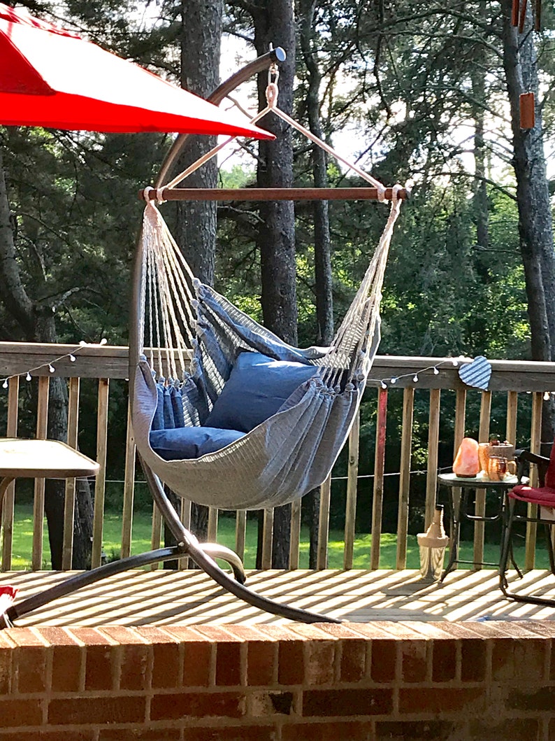 Hammock chair, hanging chair, Porch swing, Denim hammock chair, Adult Indoor hammock swing chair, Bedroom hammock swing chair image 9