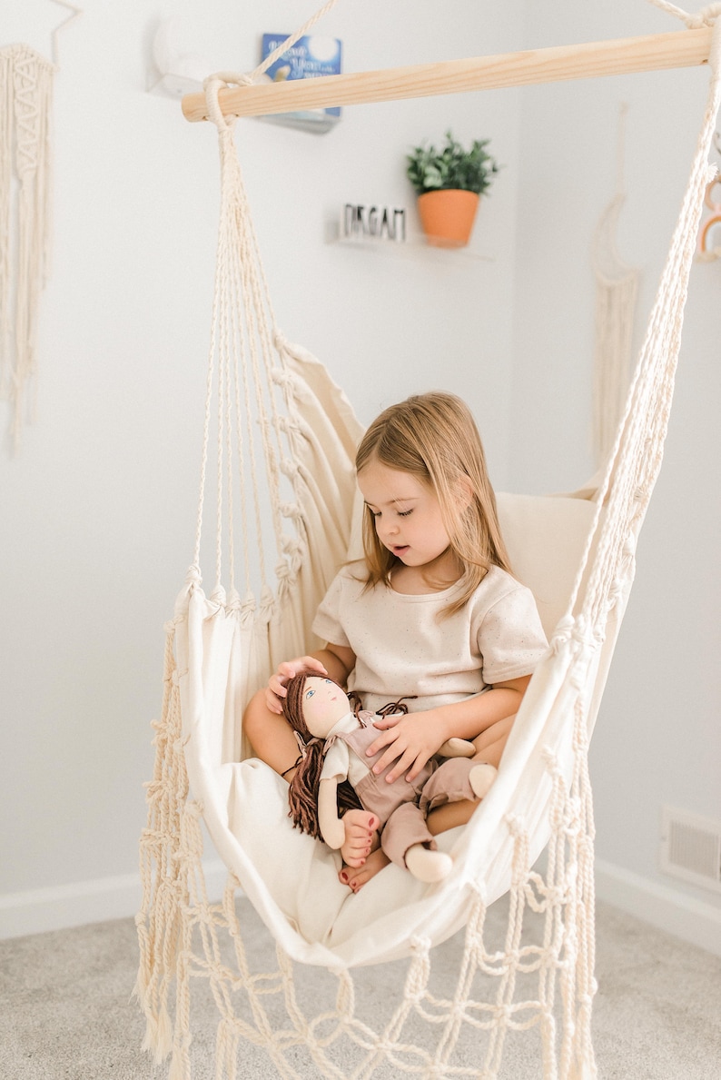 Hanging Chair Hammock Chair Kids Bedroom Swing Macrame Etsy