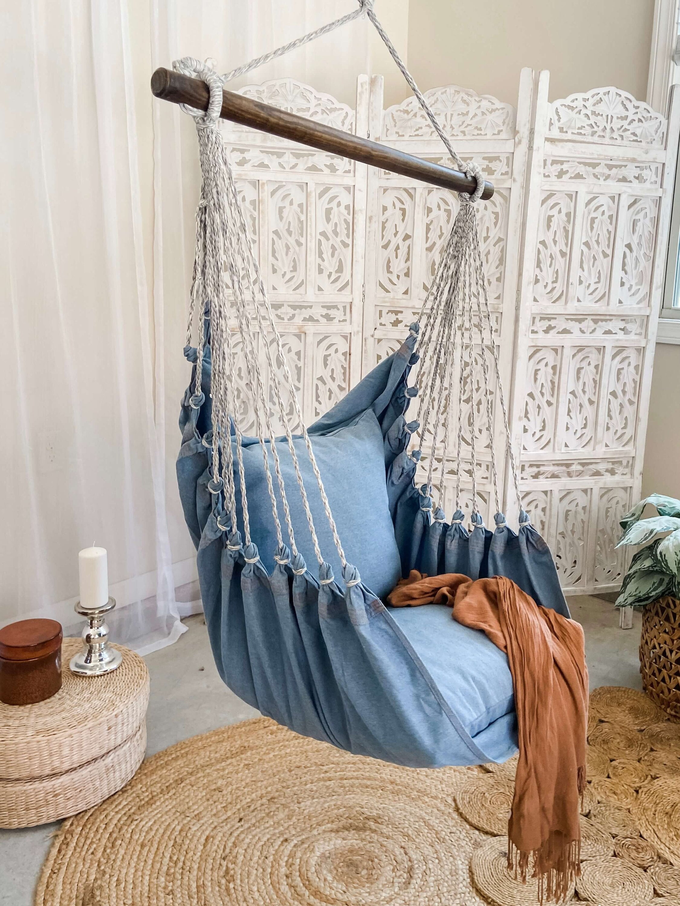 Hammock Swing Chair Blue Hammock Chair for Kids Bedroom Swing Hammock Swinging Hanging Chair Small Hammock Swing Chair for Toddler Etsy
