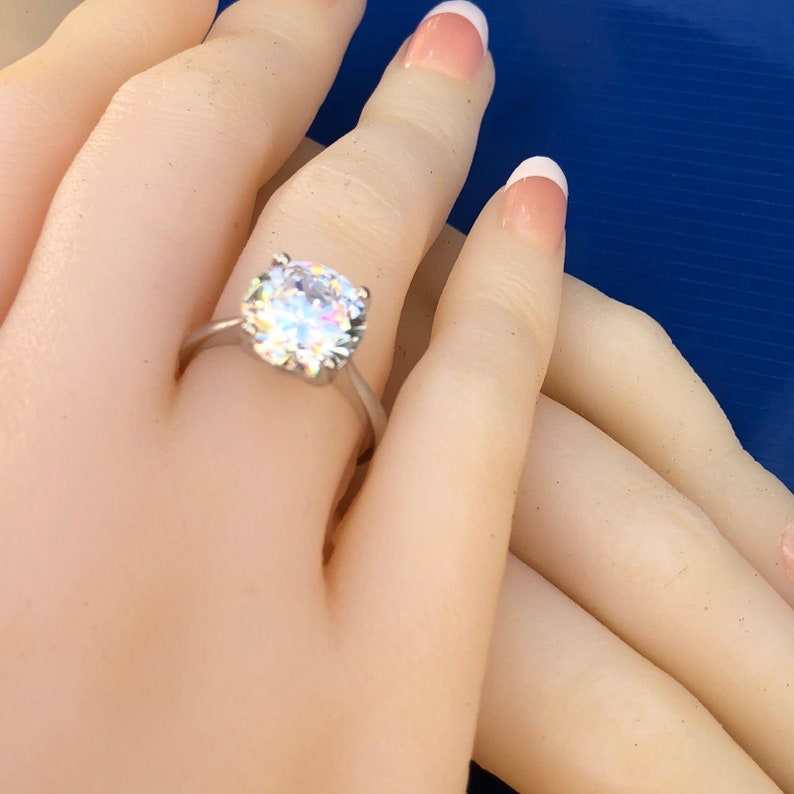 Engagement ring: ring 925 ring for women jewellery 4ct simulated diamond ring
