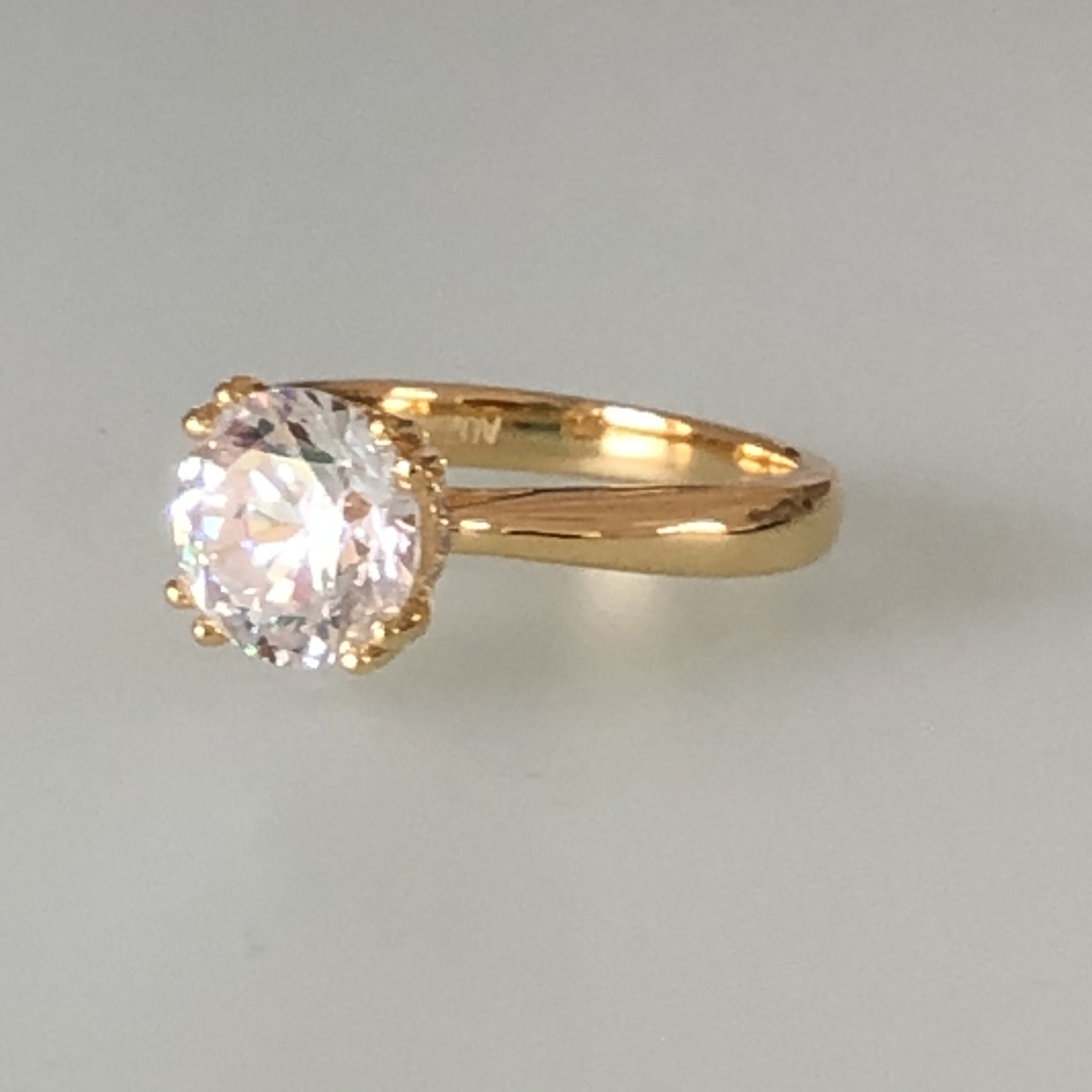 Super high quality engagement ring Real 18K gold plated 925 Etsy