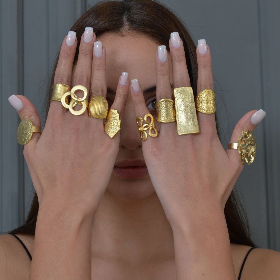 14K Gold Ring, Unique Gold Ring, Stylish Ring, Dainty Gold