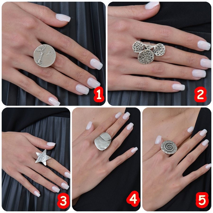 Anillo Apilable Unisex Anillo Plata Ley 925 Martillado - Unisex Y Apilable | Regalo Elegante Para Él O Ella Anillos Regalo Compromiso Boda