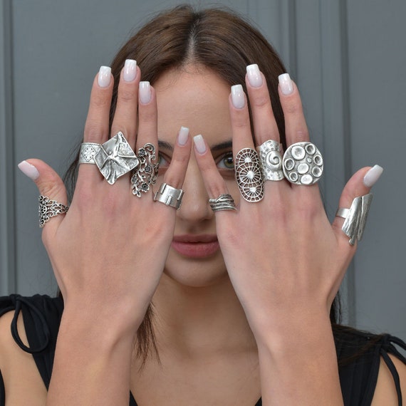 ハンマードシルバーリング 槌目 シルバーシンフラットリング 2.5mm幅 ハンマー｜SILVER RING｜716