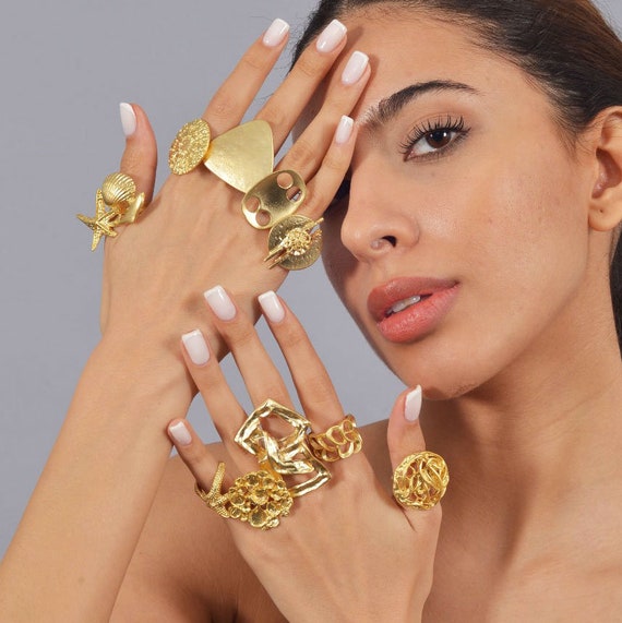 14K Gold Ring Unique Gold Ring Stylish Ring Dainty Gold Ring