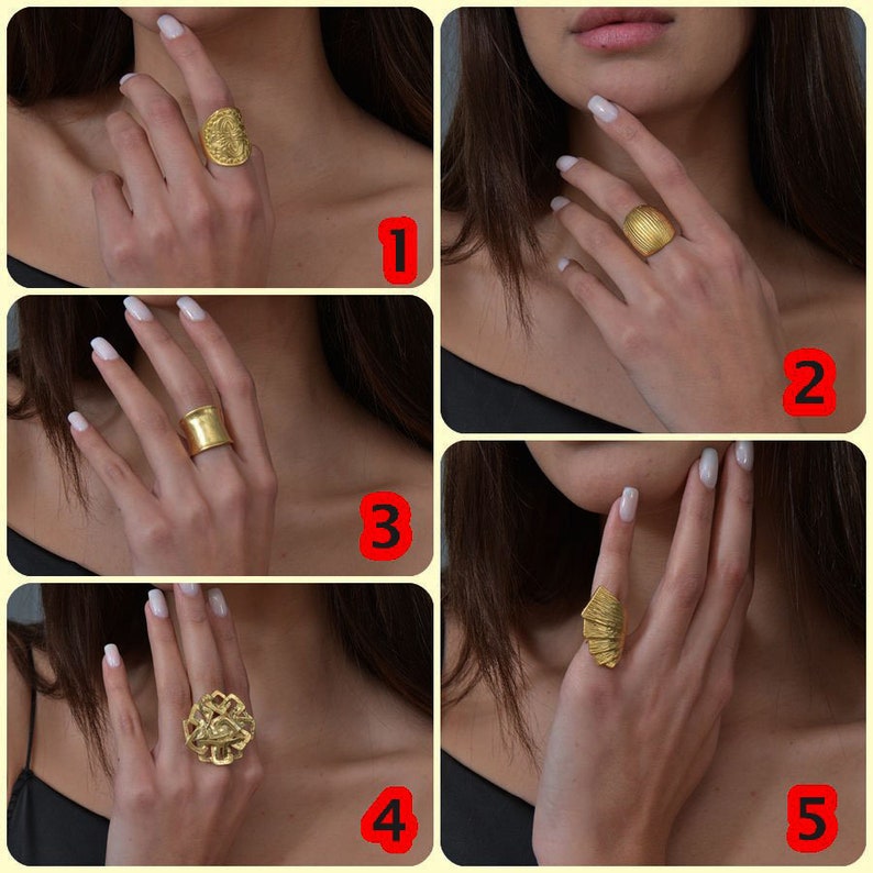 14K gold ring, Unique gold ring, Stylish ring, Dainty gold ring, Signed ring, Wide gold ring,Gold parallel ring,Gold boho ring,Stacking ring image 2