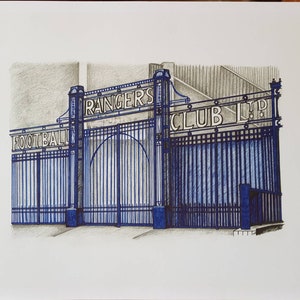 A3 print of Ibrox stadium gates